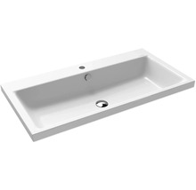 Lavabo à poser KALDEWEI Puro 90 cm acier-émail avec trou pour robinet et effet perlant blanc 900506013001