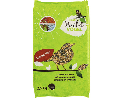 Nourriture pour oiseaux sauvages Ein Herz für Wildvögel HFW mélange de graines 2,5kg également comme nourriture pour oiseaux toute l'année, contrôlé sur Ambrosia