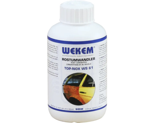 Convertisseur de rouille WEKEM TOP-NOX 250 ml Wekem convertisseur de rouille Top-Nox WS 61 dans une bouteille en plastique