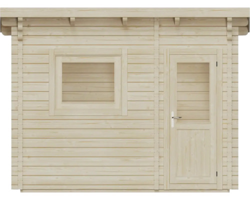 Abri de jardin en bois avec fenêtre et porte