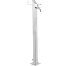 Borne de puisage de jardin en acier inoxydable avec robinet et tablette