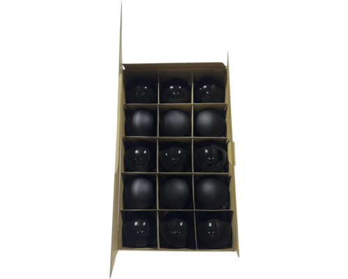30er Pack Weihnachtkugeln aus Glas Ø 6 cm schwarz 30er Pack Weihnachtkugeln aus Glas Ø 6 cm schwarz