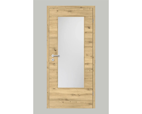 Porte d'intérieur Pertura Yori CPL chêne noueux transversal 73.5x198.5 cm droite avec découpe G3 (sans verre)