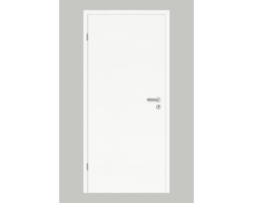 Porte d'intérieur Pertura Yori CPL Masera blanc transversal 61,0x198,5 cm gauche Porte intérieure blanche avec poignée de porte