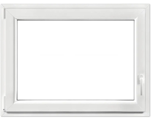 Fenêtre de cave oscillo-battante en plastique RAL 9016 blanc signalisation 800x600 mm tirant gauche