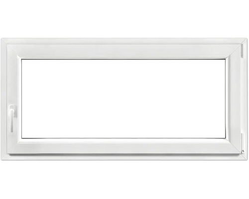 Fenêtre de cave oscillo-battante en plastique RAL 9016 blanc signalisation 1000x500 mm tirant droit Fenêtre de cave oscillo-battante en plastique RAL 9016 blanc signalisation 1000x500 mm tirant droit
