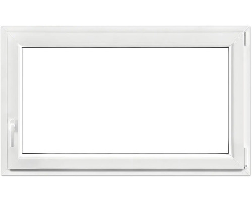 Fenêtre de cave oscillo-battante plastique RAL 9016 blanc trafic 1000x600 mm droite Fenêtre en plastique blanche avec poignée