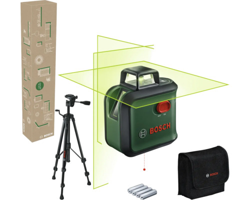 Bosch Kreuzlinien-Laser AdvancedLevel 360 inklusive 4 x 1,5-V Batterien (AA) und Tasche