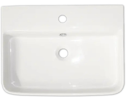 Lavabo en céramique avec trou de robinet et trop-plein