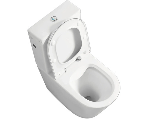 Aufnahme einer Toilette mit offenem Toilettendeckel