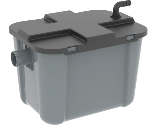 Station de relevage grise avec couvercle et raccords