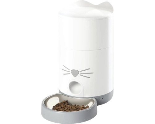 Distributeur automatique de nourriture intelligent catit Pixi blanc, peut être commandé et programmé via une appli gratuite, jusqu'à 12 repas par jour, étanche à l'air Distributeur automatique de nourriture pour chat avec gamelle