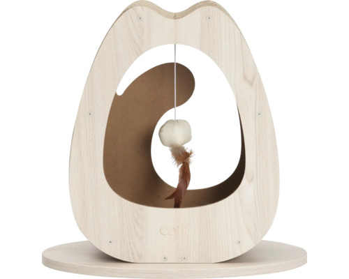 Canne à pêche pour chat en bois avec pendentif à plumes