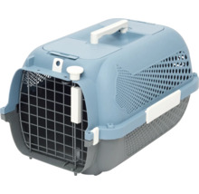 Cage de transport pour animaux de compagnie avec porte en métal grillagée et poignée de transport