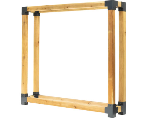 Étagère à bois de chauffage en bois avec connecteurs d''angle