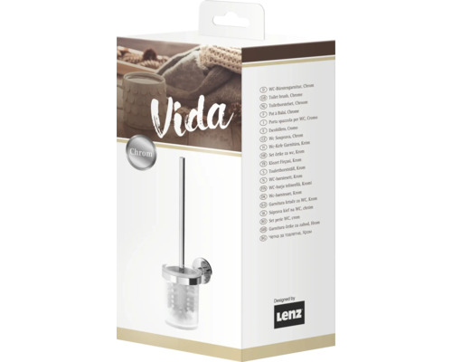 Emballage d''un set de brosse de toilette avec des éléments chromés