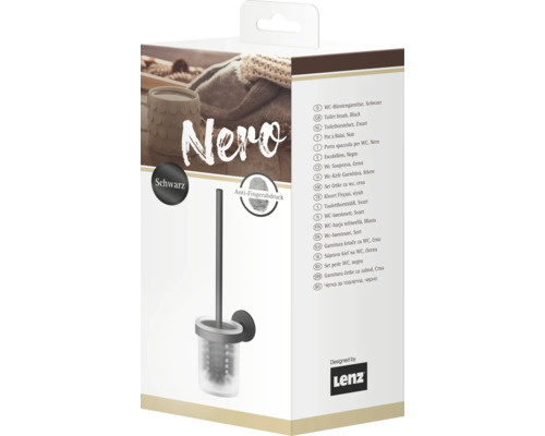 Emballage d''une garniture de brosse de toilette noire