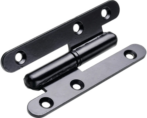 Paumelle gauche 95 x 45 mm tirant gauche acier noir mat 10 pièces Charnière métallique avec trous de fixation