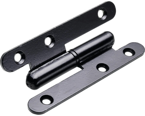 Paumelle droite 95 x 45 mm droite, acier noir mat 10 pièces Charnière métallique avec trous de fixation