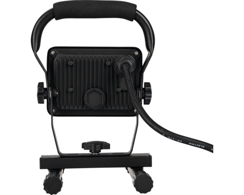 Vue arrière d''une lampe de travail LED avec poignée et trépied