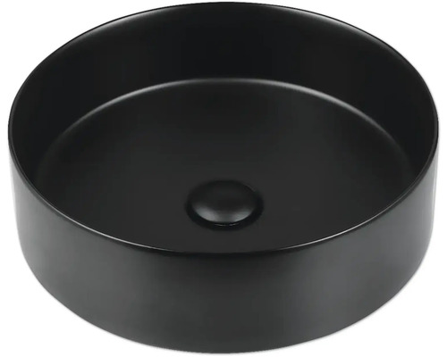 Vasque à poser Jungborn AMION 40 cm avec bouchon en céramique noir mat