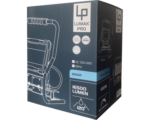 Emballage Lumak Pro avec détails techniques sur le produit