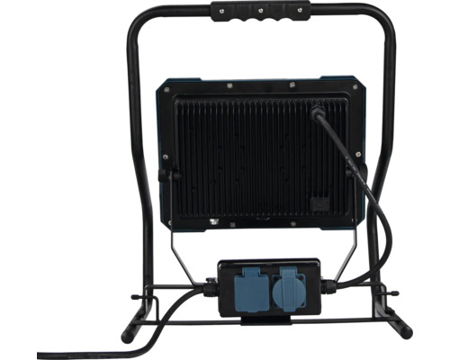 Vue arrière d''un projecteur de chantier à LED avec prises