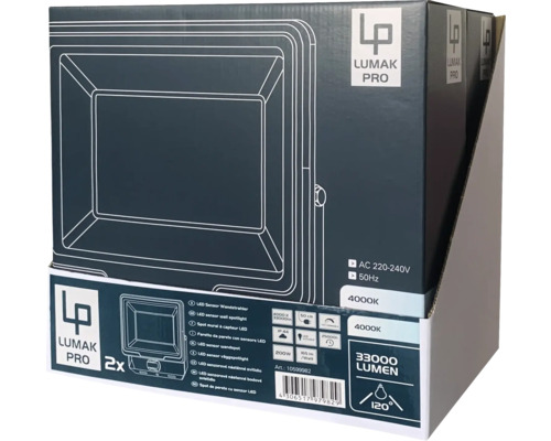 Emballage d''un projecteur mural à détecteur LED Lumak Pro