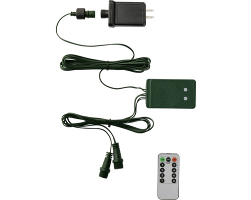 Netzteil, Kabel, Steuerungseinheit und Fernbedienung für Aussenbeleuchtung