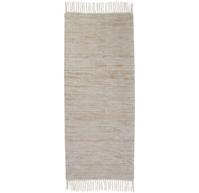Tapis Boho uni crème 60x180 cm