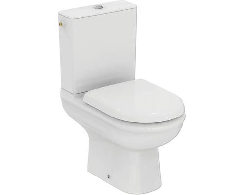 Ideal STANDARD spülrandlose WC-Kombination Exacto weiß mit Spülkasten und WC-Sitz weiß R006901