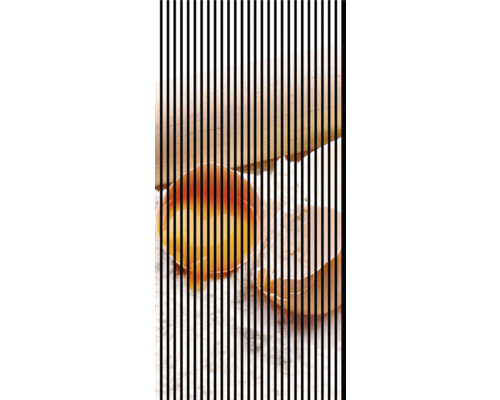 Akustikpaneel digital bedruckt Backen 1 2400 x 1133 x 19 mm Set = 2 Einzelpaneele Eier, Mehl und ein Nudelholz auf einer Arbeitsfläche