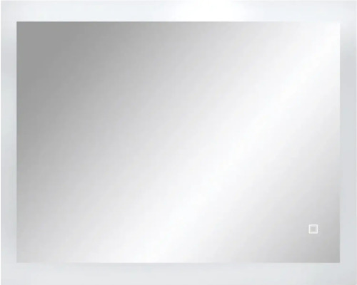 Miroir rectangulaire avec éclairage intégré et panneau de commande