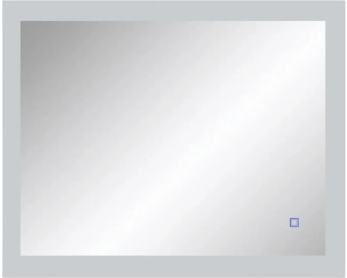 Miroir de salle de bains rectangulaire avec cadre étroit et un capteur