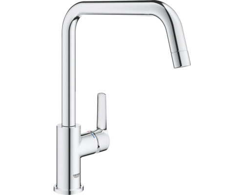 Küchenarmatur mit hohem, rechteckigem Auslauf