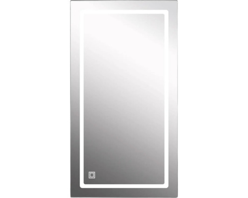 Miroir de salle de bains Miroir Cordia MODERN LINE coloris aluminium argent IP 44 Miroir de salle de bain rectangulaire avec éclairage LED