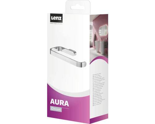 Emballage de l''anneau porte-serviettes Lenz Aura Chrome