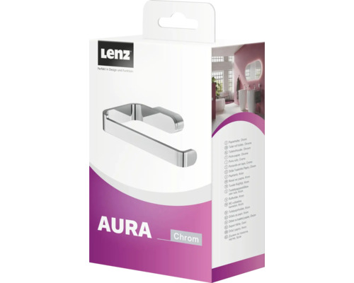 Emballage d''un support papier toilette Lenz Aura, chrome