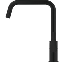 Schwarzer Küchenarmatur mit eckigem Auslauf