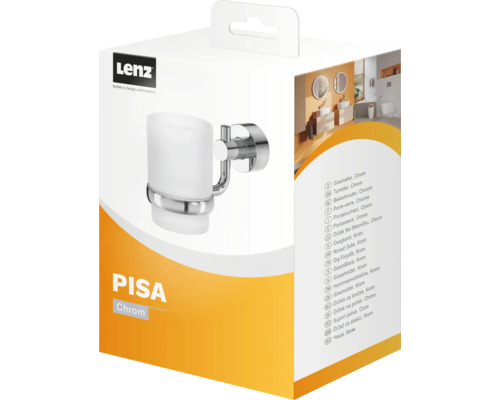 Emballage d''un set de gobelets à brosse à dents en verre et chrome