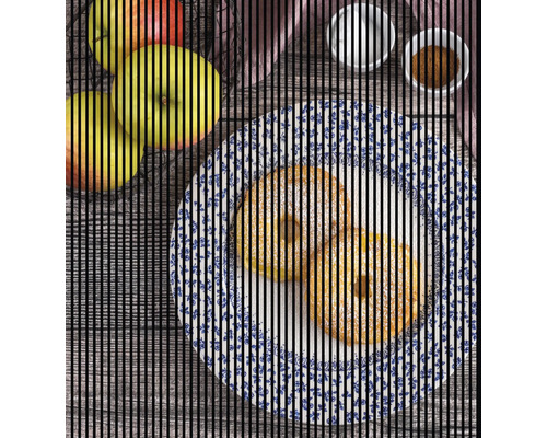 Panneau acoustique impression numérique Beignets aux pommes 1 2400 x 2253 x 19 mm set = 4 panneaux individuels