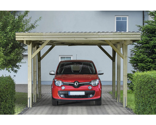 Carport simple en pin Taille 1 340 x 510 cm traité en autoclave par imprégnation Voiture sous un carport en bois