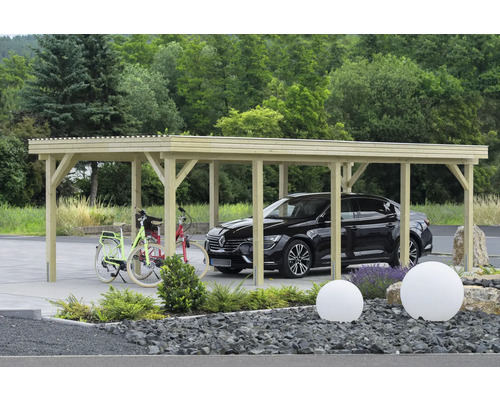 Carport simple en pin Taille 2 340 x 760 cm traité en autoclave par imprégnation