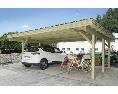 Doppelcarport Kiefer Gr. 3 552x395 cm kesseldruckimprägniert