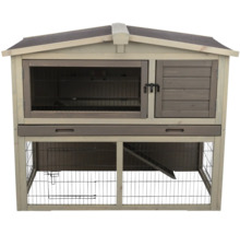 Petite cage à deux étages en bois avec grillage