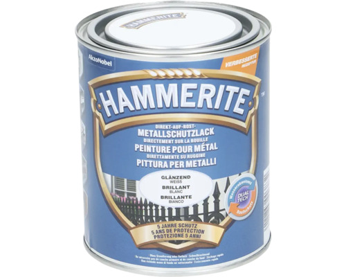 Peinture antirouille & peinture métal HAMMERITE blanc 750 ml Hammerite peinture de protection pour métal brillant blanc boîte