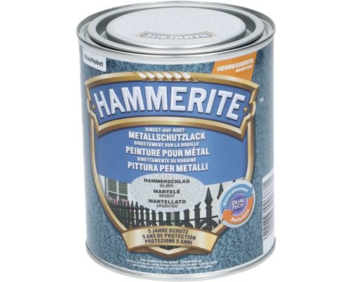 Peinture antirouille & peinture métal HAMMERITE argent 750 ml Peinture de protection pour métaux Hammerite, boîte