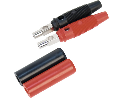 Bananenstecker/Kupplung je 1 Stk schwarz/rot Bananenstecker/Kupplung je 1 Stk schwarz/rot
