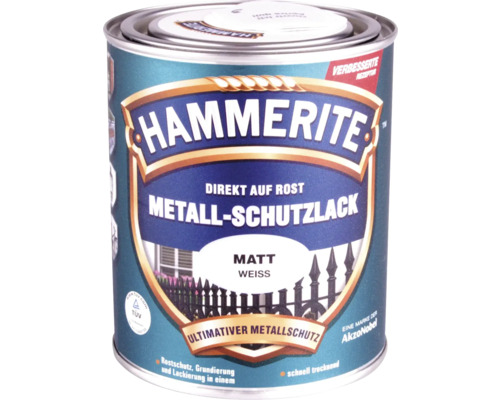 Peinture antirouille & peinture métal HAMMERITE mate blanc 750 ml