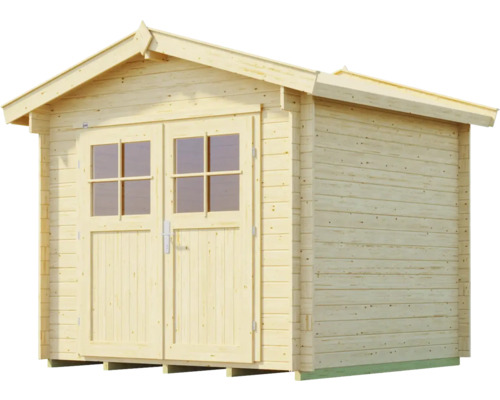 Abri de jardin en bois avec double porte et fenêtres